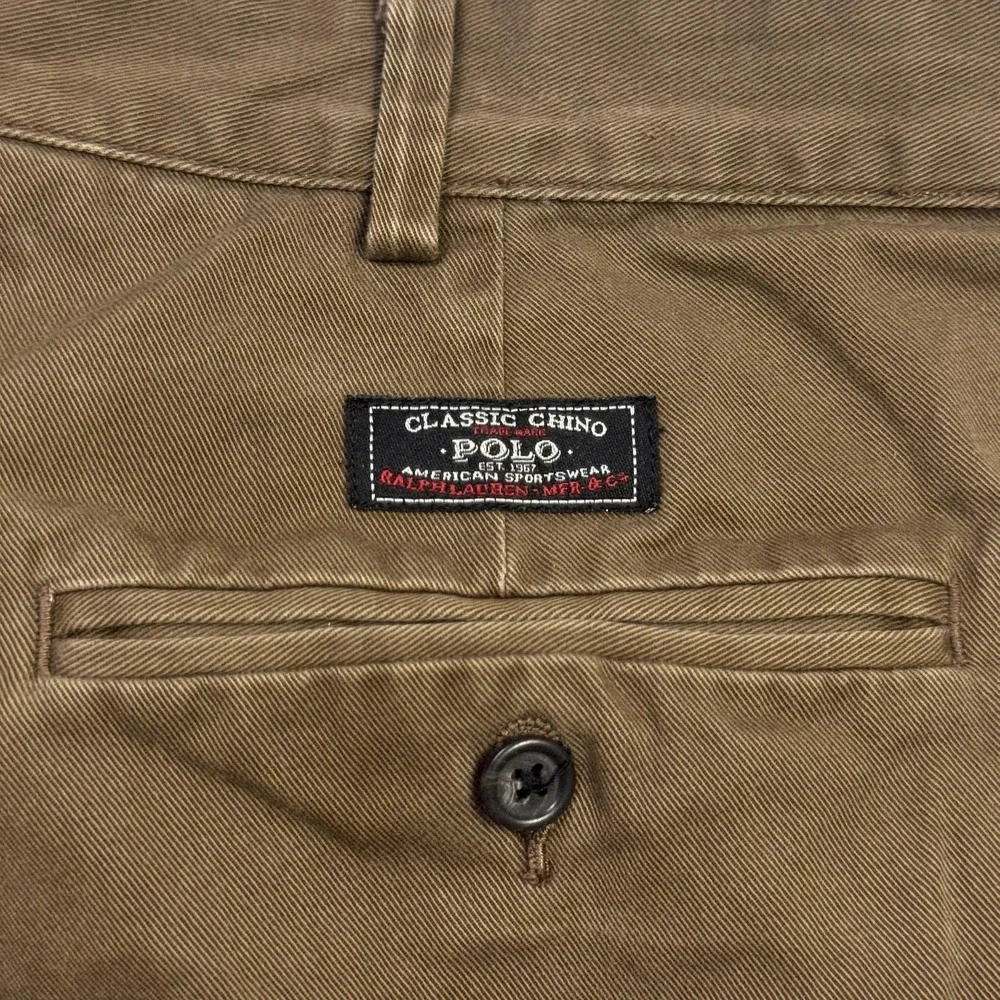 Polo Ralph Lauren Vintage Chino Pants Mens 36x32 Brown 100% Cotton Relaxed